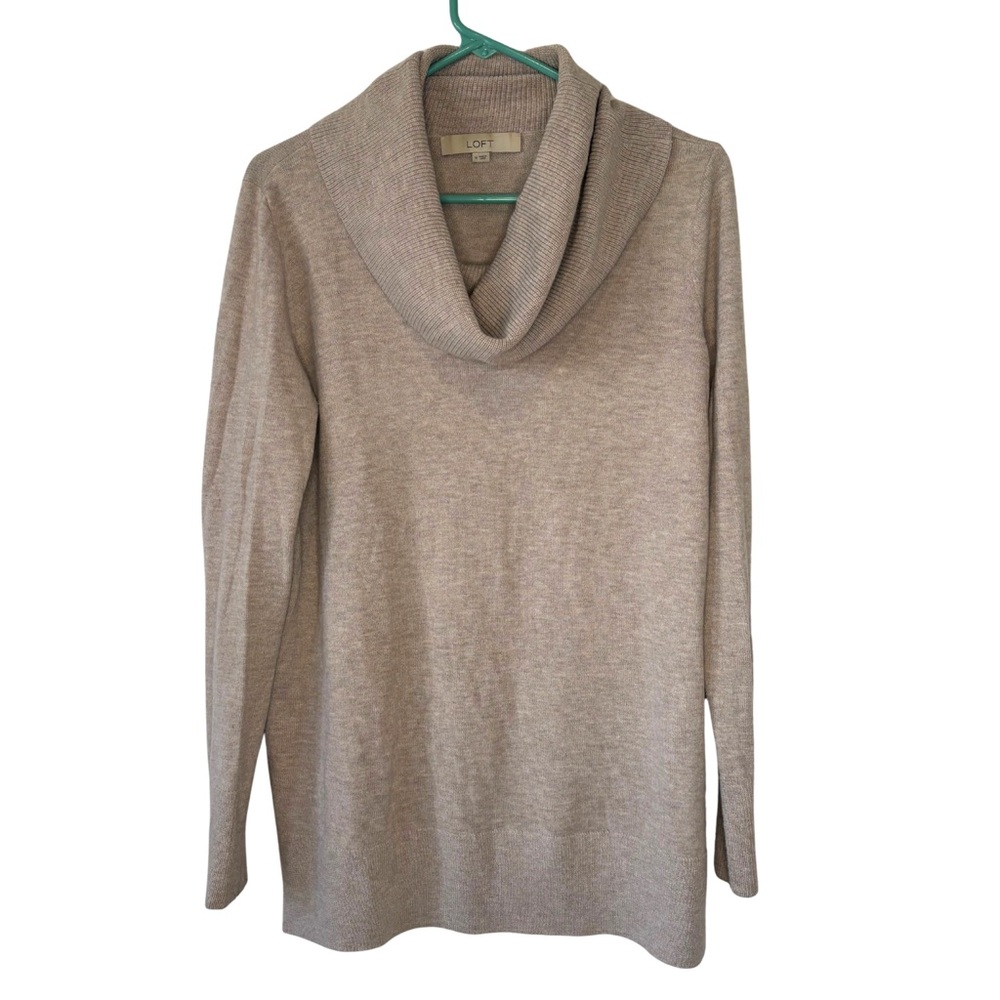 3/$20 LOFT Taupe Cowl Neck Lightweight Sweater